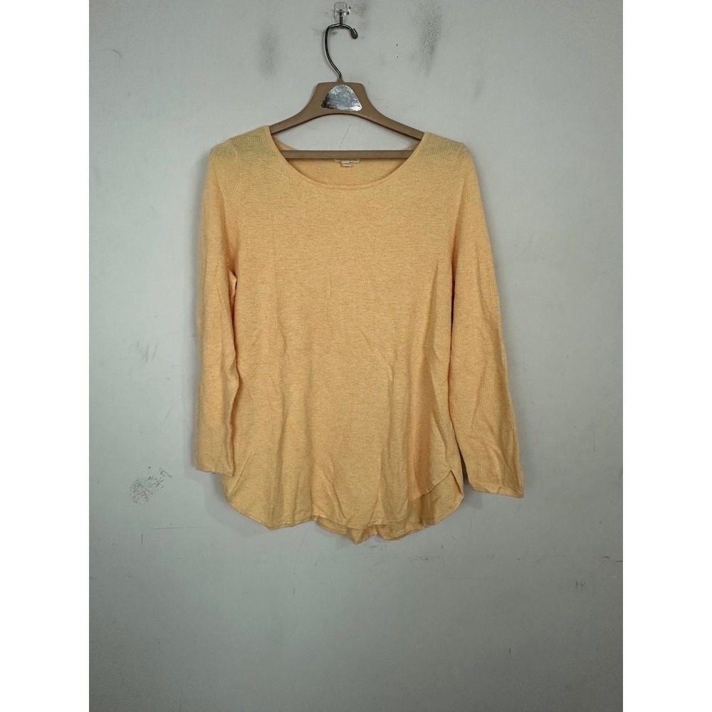 Eileen Fisher Organic Cotton Cashmere Knit Sweater Peach‎ Orange Large L/G